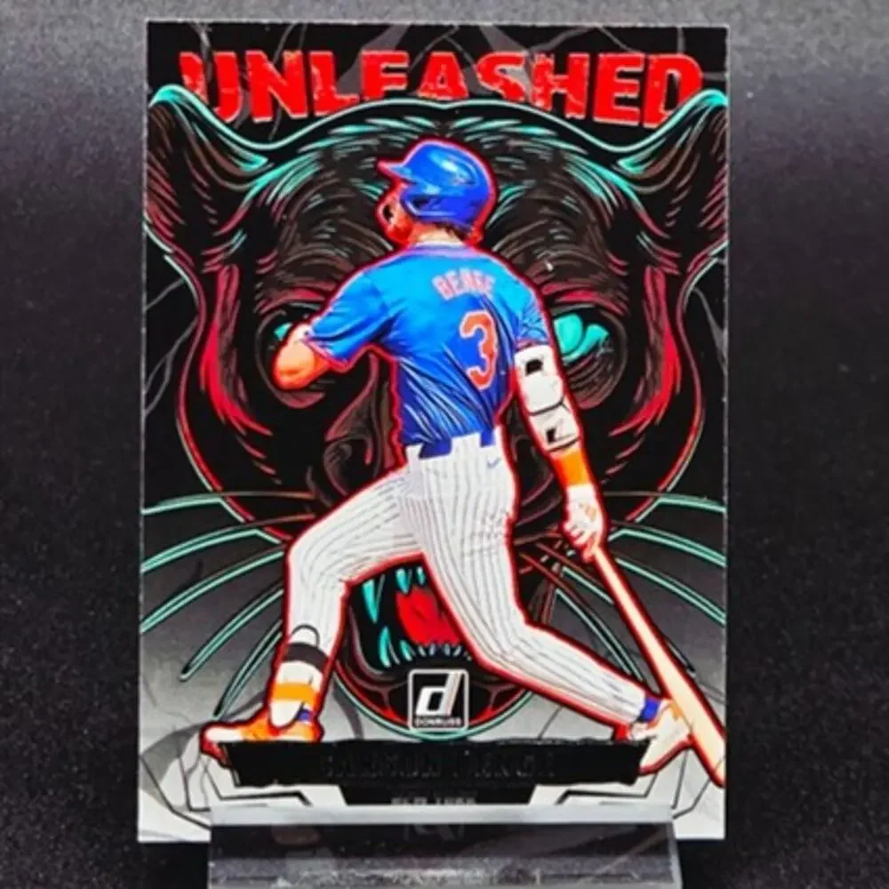 Carson Benge Unleashed Red and Blue Foil RC New York Mets Top Prospect - Picture 4 of 7